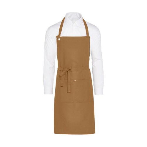 PROVENCE - Eyelet Bib Apron with Pocket: One Size / Caramel