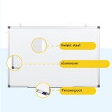 thumbnail of BRASQ Whiteboard 60×45 cm magnetisch – met accessoires set (markers, wisser, magneten) - Schoolbord – Wit
