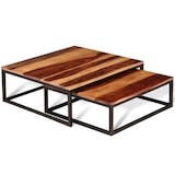 thumbnail of Helloshop26 - Ensemble de table basse gigogne lot de 2 bois massif marron 02_0042112