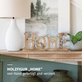 thumbnail of Dekofigur Home 24 cm aus Mangoholz und Aluminium Skulptur mit Figuren Symbol für Familie und Zusammenhalt Handarbeit modern auf Holzsockel Unikat
