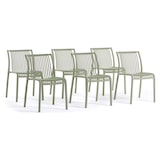 thumbnail of Set de 6 chaises en polypropylène empilables pour extérieur et jardin, bar et restaurant, structure robuste et légère - Olimpia - Pistache