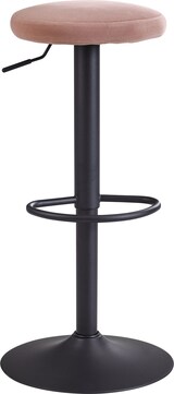 thumbnail of Barhocker `Campania`: 58-79 cm Sitzhöhe, Eisenmaterial, Samt/Wildlederoptik Bezug, 360° drehbar. Rosa, Material: Samt, 40x40x79 cm | Kadima Design