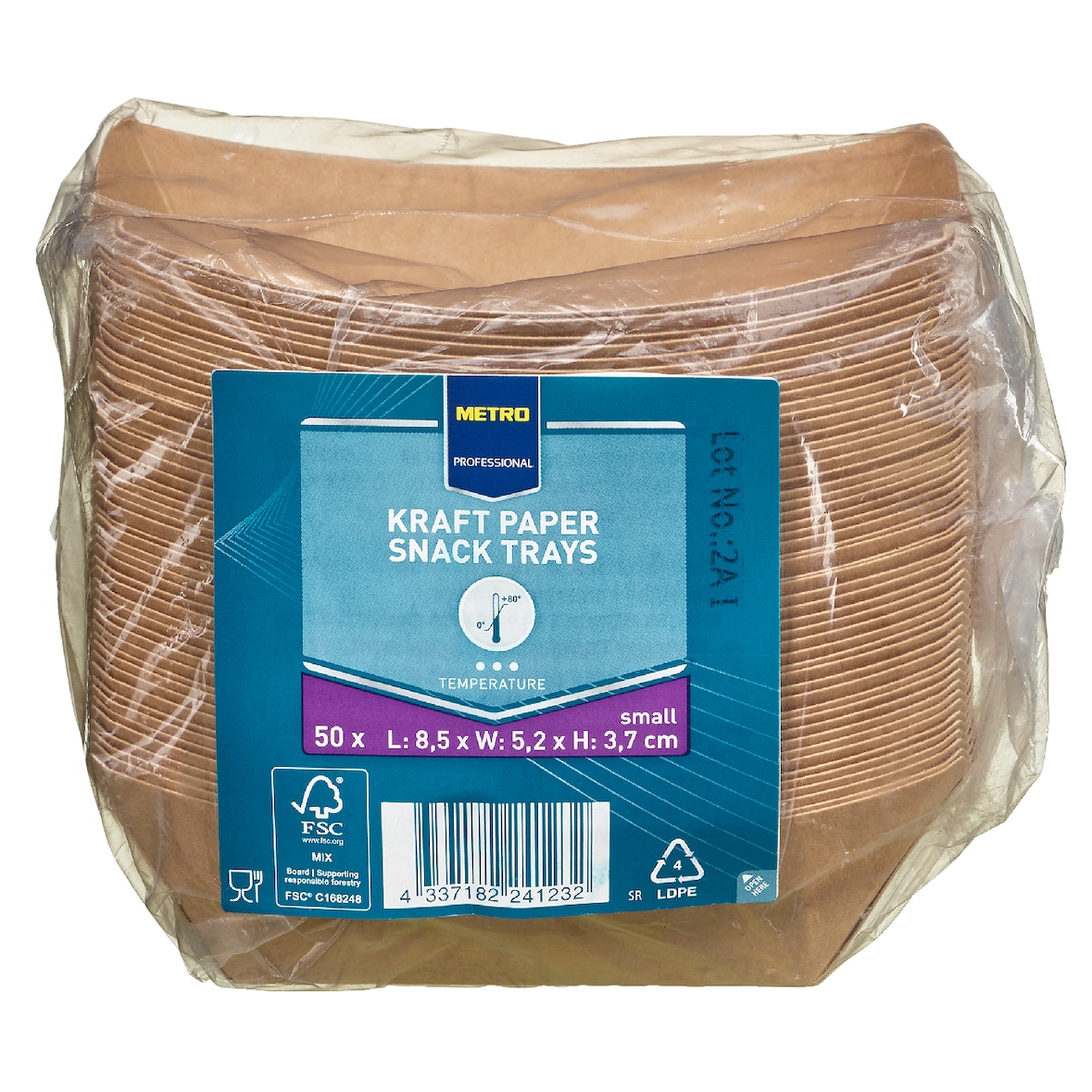 METRO PROFESSIONAL Snackbakje, kraftpapier, 5.2 x 8.5 x 3.7 cm, 1000 stuks