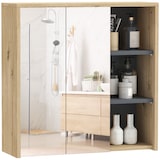 thumbnail of HOMCOM armario de baño con espejo armario con espejo para baño con estantes mueble para baño estilo moderno 60x20x60 cm madera natural