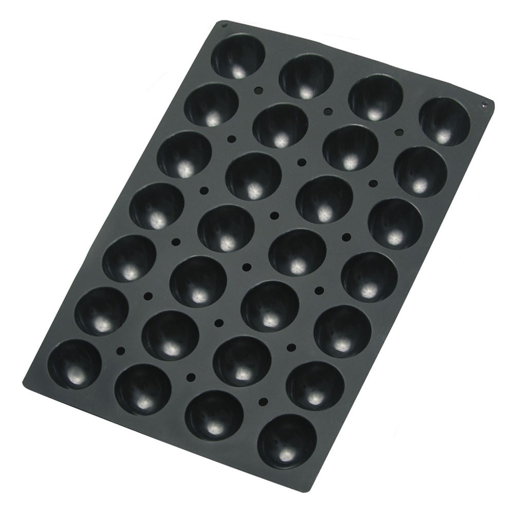 LACOR Moule en silicone platine NOIR 60x40 SEMI-SPHARE 28 cavités 70x35 mm, 90 ml