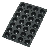 thumbnail of LACOR Moule en silicone platine NOIR 60x40 SEMI-SPHARE 28 cavités 70x35 mm, 90 ml