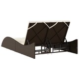 thumbnail of vidaXL Sonnenliege mit Auflagen Braun 114x205x73 cm Poly Rattan