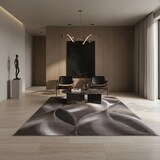 thumbnail of Teppich Wohnzimmer Wellenmuster Pflegeleicht Waschbar Strapazierfähig Schlafzimmer OEKO-TEX Braun 280x370 cm – INN von Kadima Design