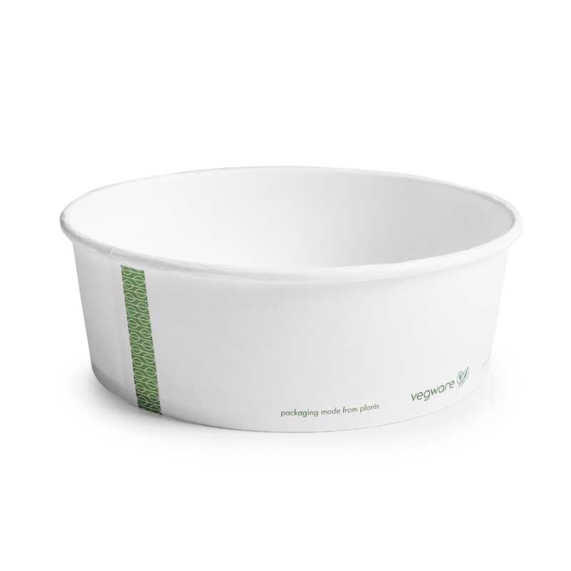 Met PLA beklede kartonnen etensbakjes Serie 185 - Set van 300 - Vegware - w- L- D- h- PLA Bekleed Karton