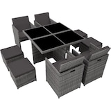 thumbnail of tectake Salon de jardin MANHATTAN 8 places avec 2 sets de housses + housse de protection, variante 2 - gris - 403846