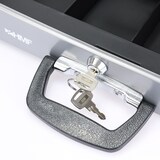 thumbnail of HMF 10016-09 Geldkassette abschließbar mit Münzzählbrett, Kasse mit Koffergriff, 30,5 x 24 x 8,5 cm, Silber