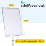 thumbnail of BRASQ Flipover Verrijdbaar - 70x100 cm - Verstelbaar Whiteboard - Incl. 25 vellen papier en access. - Uitschuifbare Armen - met Haken - Wit