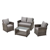 thumbnail of SVITA ROMA Polyrattan Lounge Rattan Garten Möbel Set Essgruppe mit Tisch Braun