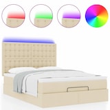 thumbnail of vidaXL Ottoman-Bett mit Matratze & LEDs Creme 140x200 cm Stoff