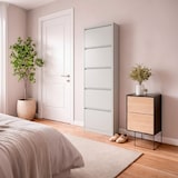 thumbnail of Scarpiera Slim In Metallo 5 Ante A Ribalta Ultra Sottile Salvaspazio Mobile Portascarpe Moderno Ingresso Camera Corridoio 172 x 50 x 15 Cm Grigio