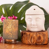 thumbnail of Candle Brothers Teelicht Duftlampe, Buddha Deko, Keramik Aromalampe, HxBxT: 16x12,5x13 cm, Wohnaccessoire, Weiß