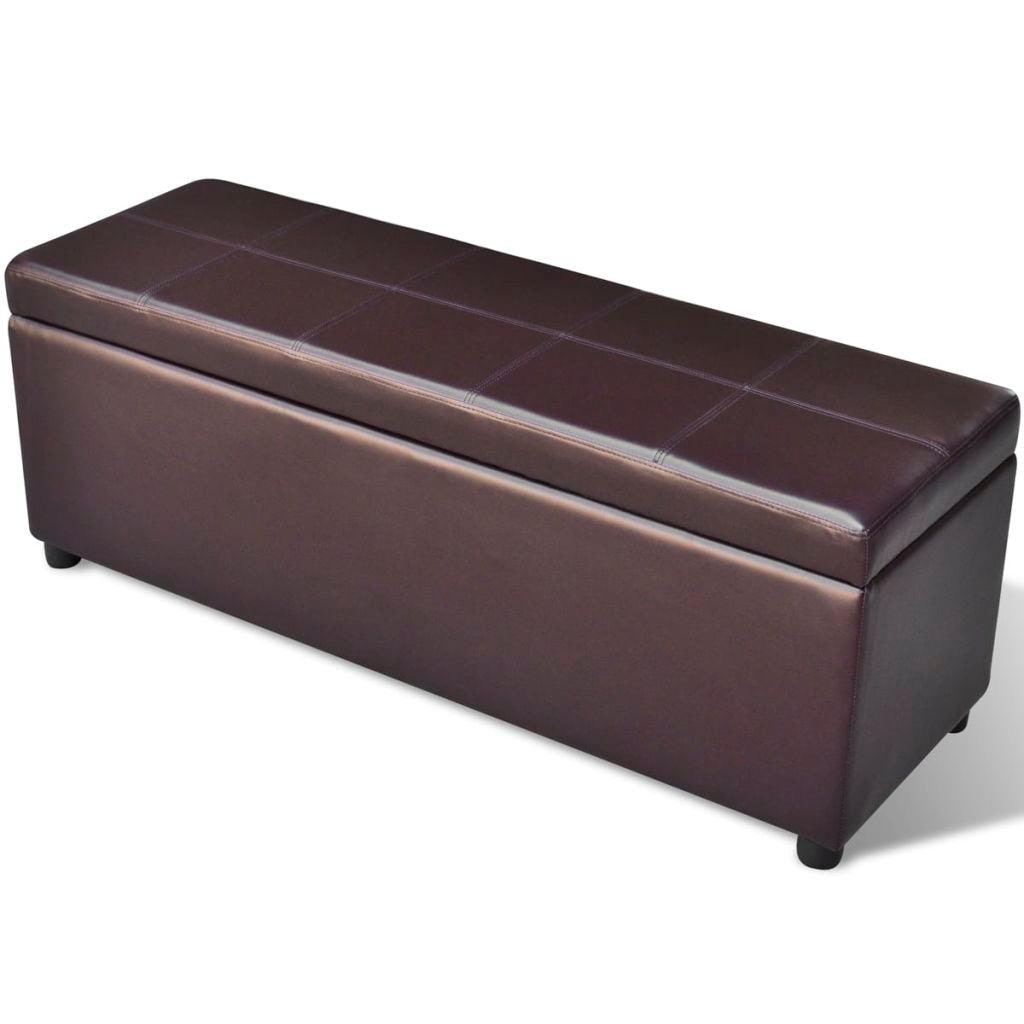 Helloshop26 - Panca/pouf/sgabello/mobile contenitore in legno marrone 3002030