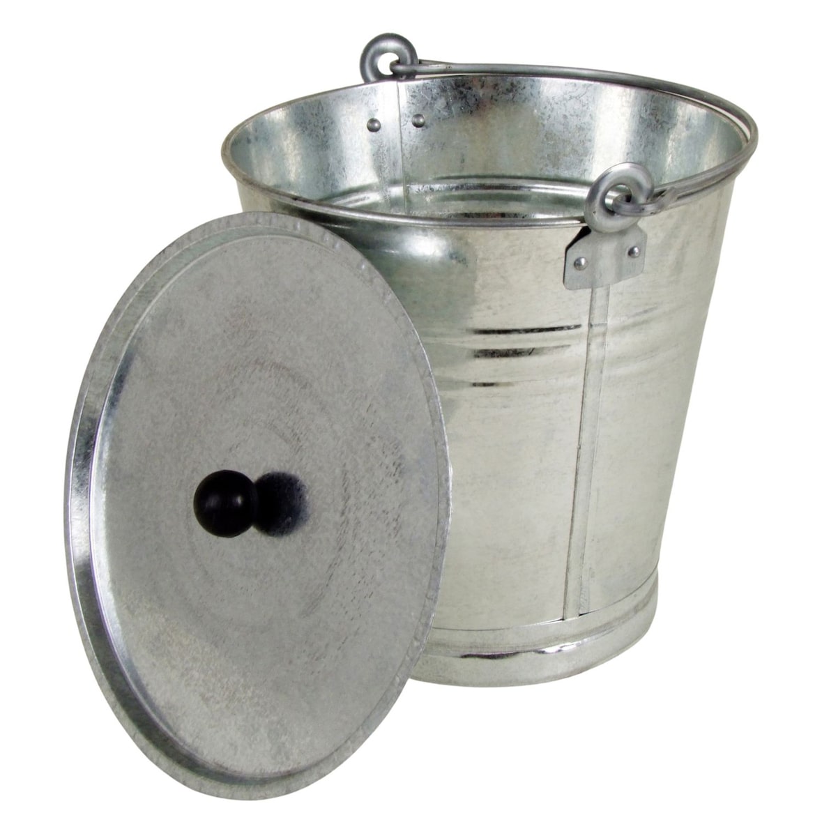 Zinkeimer 12L mit Deckel Zink Eimer Blumenkübel Wassereimer Metalleimer verzinkt 12 Silber