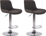 thumbnail of CHEFGASTRO 2er Set Barhocker SAHARA Stoff Chrom HxBxT 86x50x50cm Stoff Dunkelgrau Barstuhl