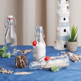 thumbnail of Relaxdays Bügelflaschen zum Befüllen, 6er Set, 250 ml Volumen, für Öl, Essig, Schnaps, Likör, Glasflasche, transparent