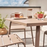 thumbnail of Conjunto de mesa de terraza de metal y 4 sillas de color topo