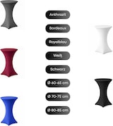 thumbnail of Stehtischhusse für Bistrotisch mit 4 verstärkten Fußlaschen elastisch Stretch OEKO-TEX zertifiziert  Ø 60-65x110-120 cm Schwarz (2 Stück)