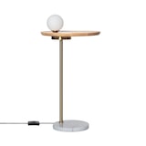 thumbnail of Ledkia Lámpara de Mesa Madera y Cristal Brandt Blanco / Dorado