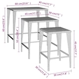 thumbnail of Tables gigognes 3 pcs marron résine tressée Modèle Zenith Moderne