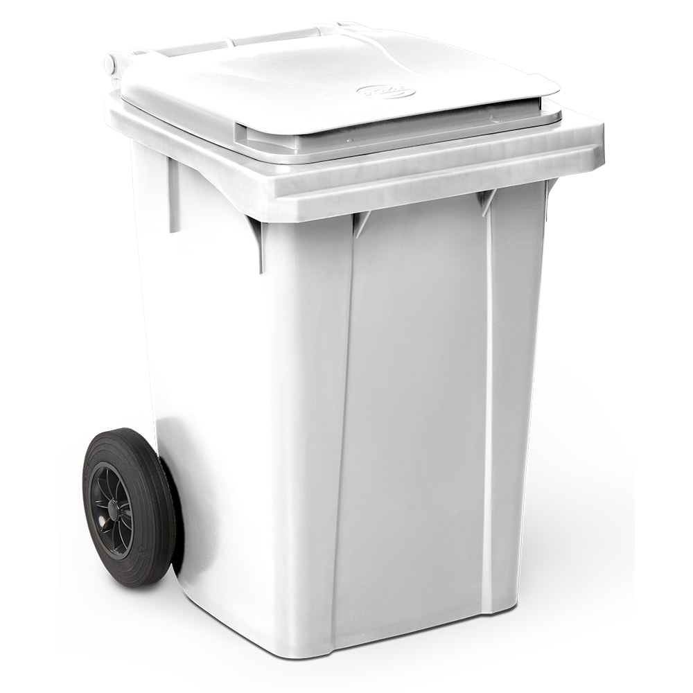 Contentor de lixo com tampa e rodas branco 60 lts.