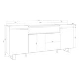 thumbnail of Sideboard, Highboard, 200x87x35cm, 4 Türen, Elektrokamin., Industriedesign, Eiche Soft und weiß