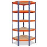 thumbnail of shelfplaza PRO Eckregal 180x60x30 cm in blau-orange mit 5 Böden und 200 kg Traglast pro Boden