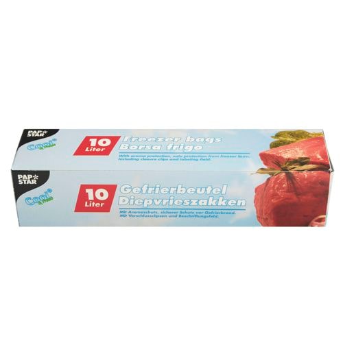 PAPSTAR 288 Gefrierbeutel, LLDPE 10 l 60 cm x 40 cm transparent in Faltschachtel
