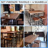 thumbnail of Set de mesa de bar retangular e 4 bancos castanhos nogueira Mod. FIRENZE por Yelloo