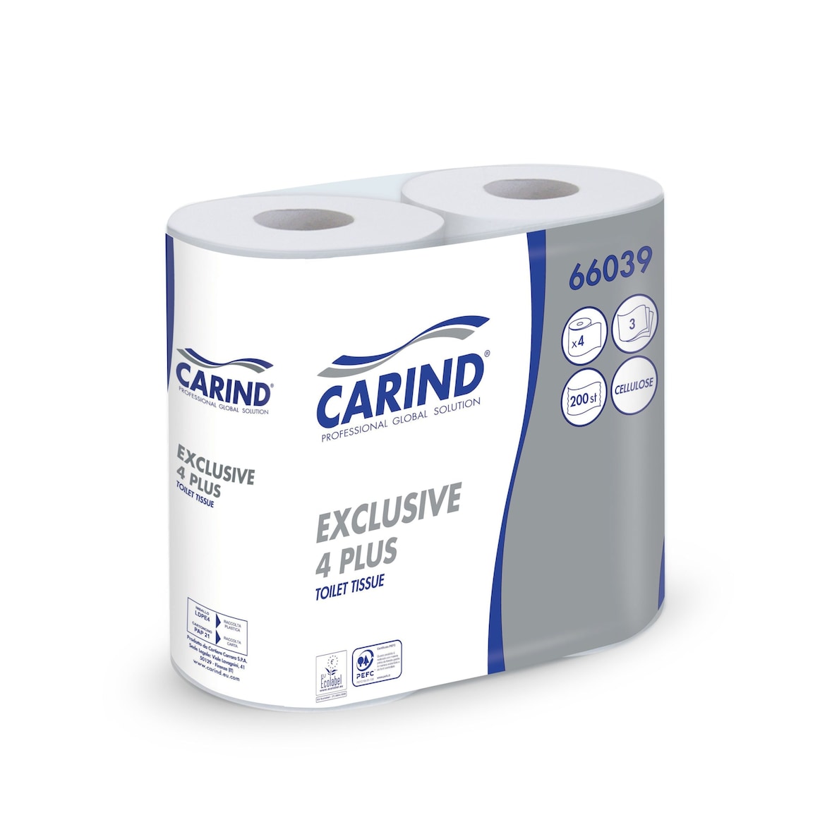 Carta Igienica Exclusive, Confezione da 4x10 Rotoli Carind