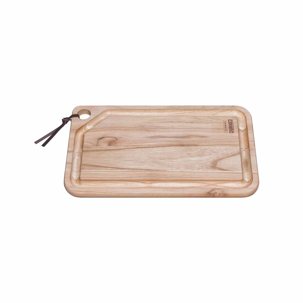 Tramontina CHURRASCO Schneide-/ Tranchierbrett aus Teakholz, FSC-zertifiziert, Saftrille, 40 x 24 cm