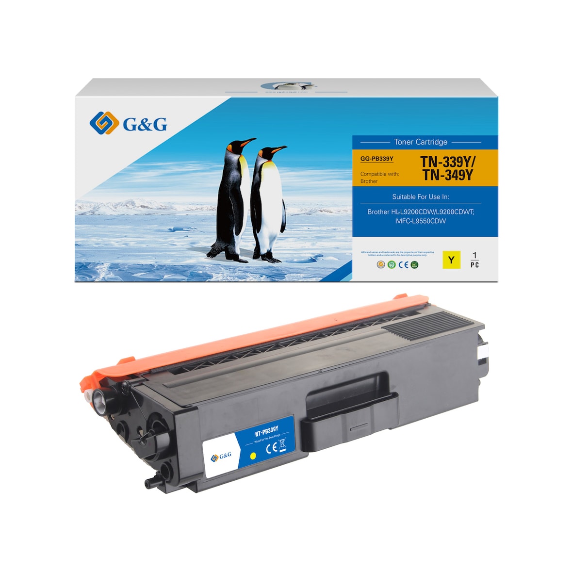 G&G TN900 Toner Compatibel met Brother TN-900 Tonercartridge geel 1 stuk(s) Huismerk
