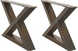 thumbnail of Helloshop26 - Set aus 2 Couchtischbeinen aus Metall 50 x 30 cm stabiles und modernes geometrisches Design aus naturbelassenem Stahl 02_0056973