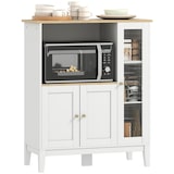 thumbnail of HOMCOM mueble auxiliar de cocina moderno con estantes 3 puertas compartimiento abierto y sistema anti-vuelco para comedor 80x35x97 cm blanco