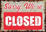thumbnail of Sorry we are closed Deko Schild A3 Rückseite selbstklebend