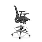 thumbnail of Luxe verhoogde bureaustoel TOP WORK 78 Stof / netstof, zwart / blauw hjh OFFICE