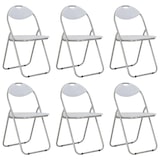 thumbnail of Sillas de comedor plegables 6 unidades cuero sintético blanco