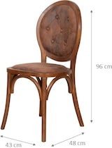 thumbnail of Biscottini Esszimmerstühle aus Holz – Restaurantstühle 43x48x96 cm – Sessel mit Kunstlederbezug fürs Schlafzimmer – Gepolsterter Wohnzimmersessel