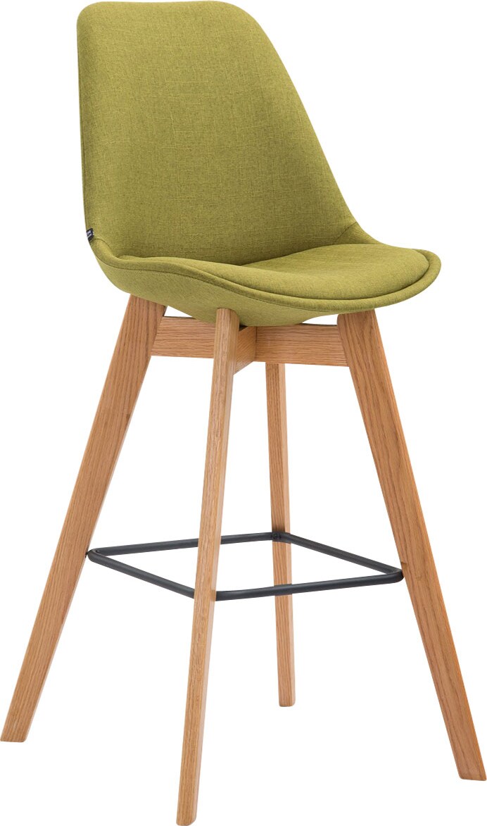 Barhocker GIKAR - Stoff Grün 48x56x112 cm | Barstuhl Mit Lehne Tresenhocker Tresenstuhl Kneipenhocker Kneipenstuhl