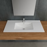 thumbnail of Alpenberger Badezimmer Waschbecken Keramik Waschtisch | Einbauwaschbecken Eckig Aufsatzwaschbecken | Gäste WC Waschplätze 90 cm Breit Handwaschbecken