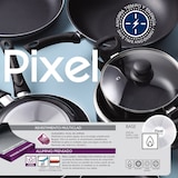 thumbnail of Chef sauce PIXEL - Conjunto de 2 frigideiras antiaderentes de alumínio prensado Ø20/Ø24cm com 16 talheres de aço inoxidável