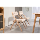 thumbnail of Klappstuhl Set aus Holz 2er Pack Khaki 77x61x48 cm gepolsterter Sitz mit Samtbezug und Rückenlehne 110 Grad Rückenkomfort faltbar sofort einsatzbereit