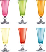 thumbnail of H&H Set 6 Calici Flute Mediterraneo, Vetro, Colori Assortiti, 15 cl