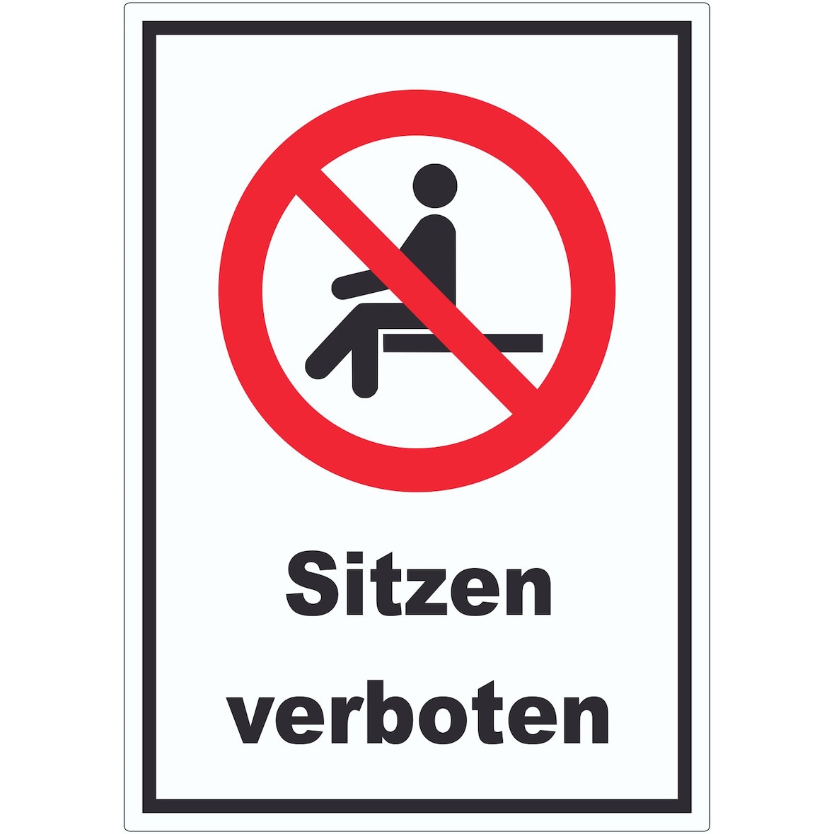 Sitzen verboten Aufkleber A3 (297x420mm)
