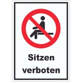 thumbnail of Sitzen verboten Aufkleber A3 (297x420mm)