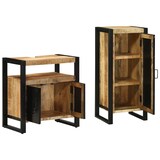 thumbnail of vidaXL Badezimmermöbel Set mit Regal 2 pcs Braun Massives Mango-Holz